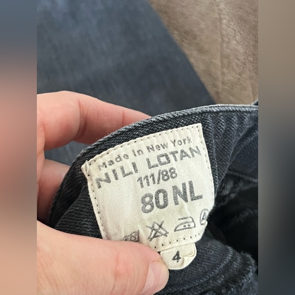 NILI LOTAN 111/88 80NL Black Ankle Zip Skinny Moto Jeans Size 4 - Picture 5 of 11